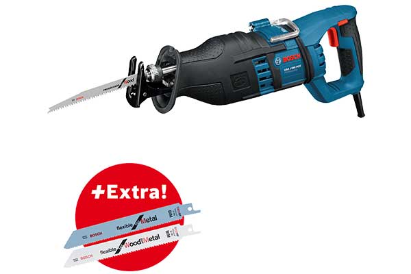 Professional Set: Säbelsäge GSA 1300 PCE + 20-tlg. Sägeblatt-Set in Handwerkerkoffer<br>