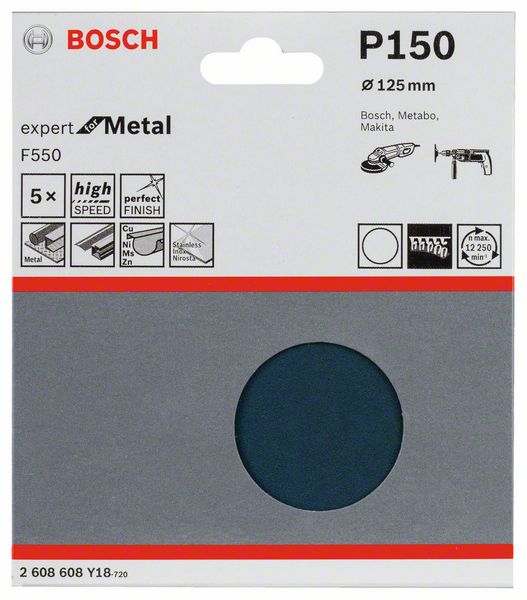 Papierschleifblätter F550 für Winkelschleifer, Expert for Metal