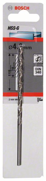 Metallbohrer HSS-G, DIN 340, 4,2 x 78 x 119 mm, 1er-Pack<br>