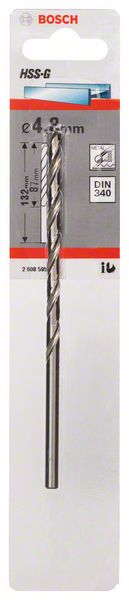 Metallbohrer HSS-G, DIN 340, 4,8 x 87 x 132 mm, 1er-Pack<br>