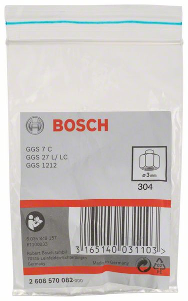 Spannzange mit Spannmutter, 3 mm, für Bosch-Geradschleifer<br>