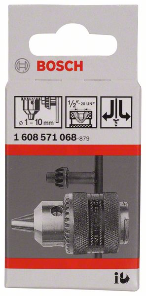 Zahnkranzbohrfutter bis 10mm, 1 - 10mm, 1/2Zoll - 20, für Rechts-/Linkslauf,Akku<br>