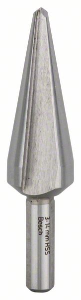 Blechschälbohrer HSS, zylindrisch, 3 - 14 mm, 58 mm, 6 mm<br>