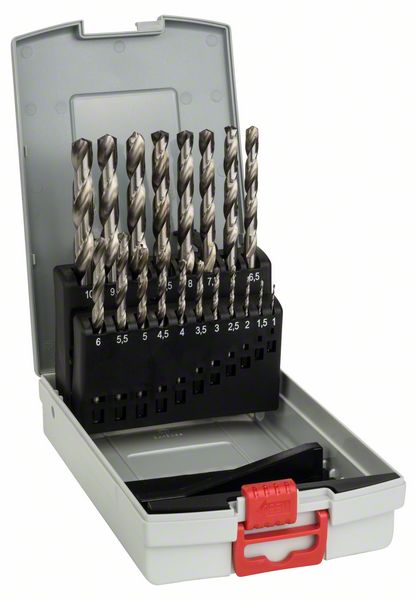 Metallbohrer-Set HSS-G, ProBox, 19-teilig, DIN 338, 135° 1-10 mm<br>