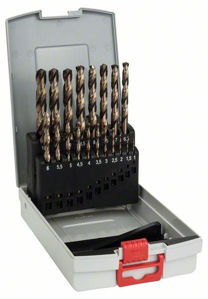 Metallbohrer-Set HSS-Co (Cobalt-Legierung), ProBox, 19-teilig, DIN 338, 1-10 mm<br>