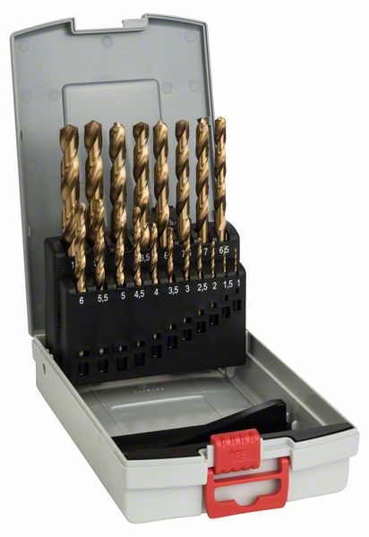 Metallbohrer-Set HSS-TiN (Titan-Beschichtung), ProBox, 19-teilig, 1-10 mm<br>