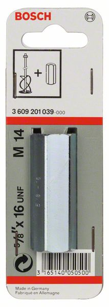 Adapter für Rührkörbe, Länge: 60 mm, mit Innengewinde 5/8 Zoll-16 UN-2a<br>