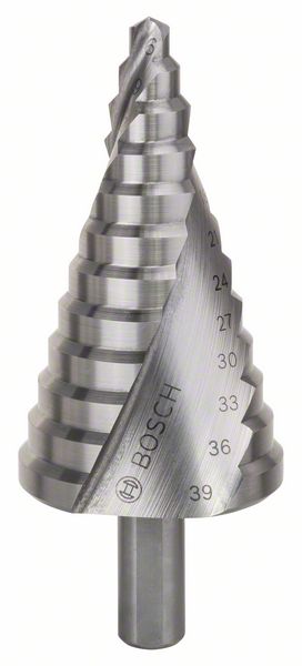 Stufenbohrer HSS, 6 - 39 mm, 10 mm, 93,5 mm, 13 Stufen<br>