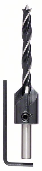 Holzspiralbohrer mit 90°-Senker, 7 mm, 16 mm<br>
