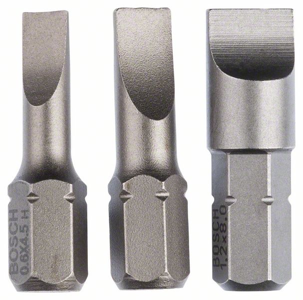 Schrauberbit-Set Extra-Hart (S), 3-teilig, 25 mm, S0,6x4,5, S0,8x5,5, S1,2x8,0<br>