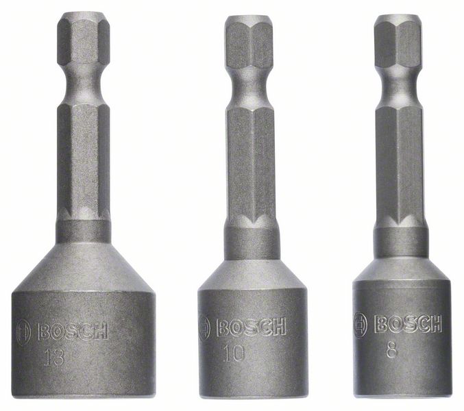 Steckschlüssel-Pack, 3-teilig, 50 mm, 8, 10, 13 mm<br>