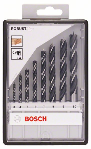 Holzspiralbohrer-Set Robust Line, 8-teilig, 3 - 10 mm<br>