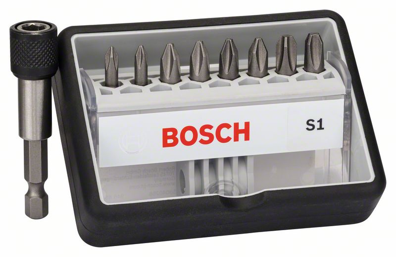 Schrauberbit-Set Robust Line S Extra-Hart, 8 + 1 teilig, 25 mm, PH<br>