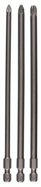 Schrauberbit-Set Extra-Hart, 3-teilig, PZ1, PZ2, PZ3, 152 mm<br>