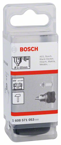 Zahnkranzbohrfutter bis 10 mm, 1 - 10 mm, 3/8 Zoll - 24, stationäre Bohrmaschine<br>