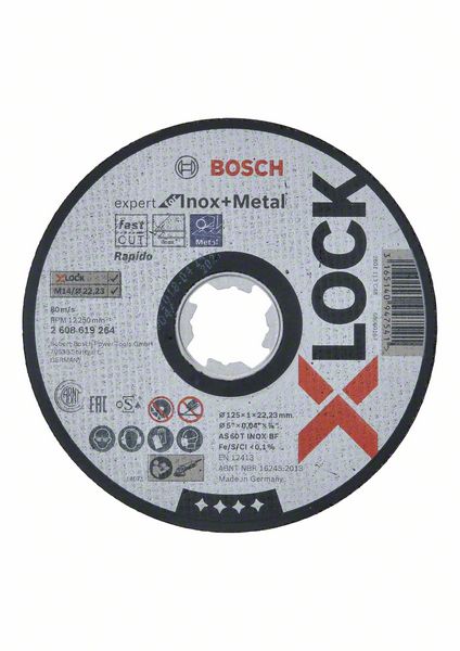 Trennscheibe X-LOCK gerade Expert for Inox+Metal AS 60 T INOX BF, 125 x 1 mm<br>