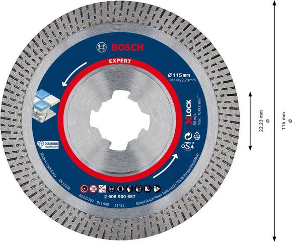 Expert HardCeramic X-LOCK Diamanttrennscheiben, 115 x 22.23 x 1.4 x 10 mm<br>