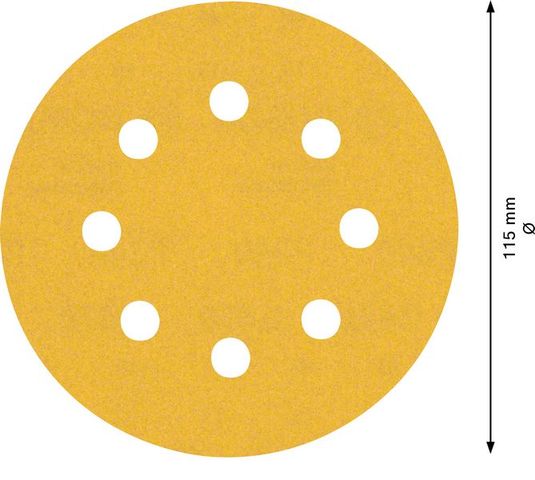 Expert C470 Schleifpapier mit 8 Löchern für Exzenterschleifer, 115 mm, G 240, 5-tlg.<br>