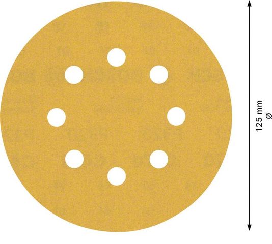 Expert C470 Schleifpapier mit 8 Löchern für Exzenterschleifer, 125 mm, G 320, 5-tlg.<br>