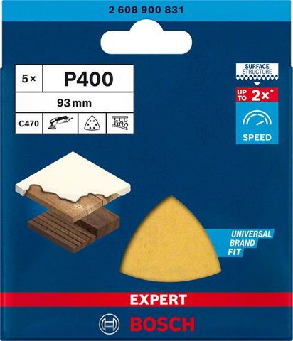 Expert C470 Schleifpapier für Deltaschleifer, 93 mm, G 400, 5 Stück<br>