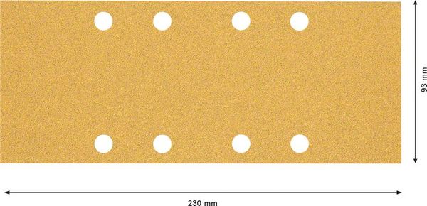 Expert C470 Schleifpapier mit 8 Löchern für Schwingschleifer, 93 x 230 mm, G 60, 10-tlg.<br>