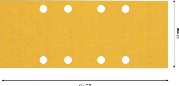 Expert C470 Schleifpapier mit 8 Löchern für Schwingschleifer, 93 x 230 mm, G 240, 10-tlg.<br>