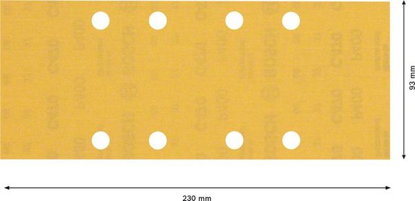 Expert C470 Schleifpapier mit 8 Löchern für Schwingschleifer, 93 x 230 mm, G 400, 10-tlg.<br>