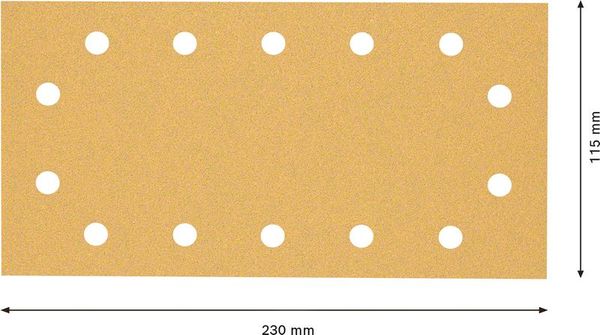 Expert C470 Schleifpapier mit 14 Löchern für Schwingschleifer, 115 x 230 mm, G 80, 10-tlg.<br>