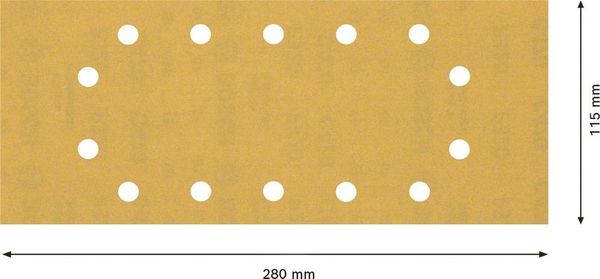 Expert C470 Schleifpapier mit 14 Löchern für Schwingschleifer, 115 x 280 mm, G 320, 10-tlg.<br>