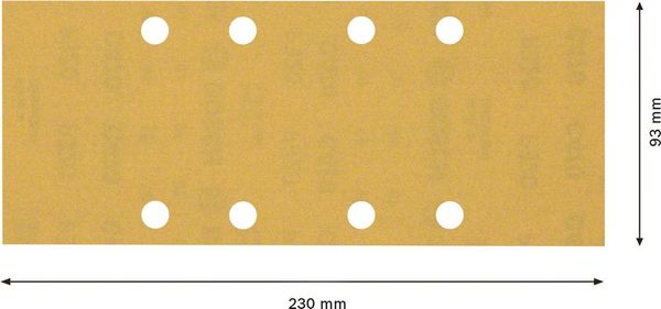 Expert C470 Schleifpapier mit 8 Löchern für Schwingschleifer, 93 x 230 mm, G 320, 10-tlg.<br>