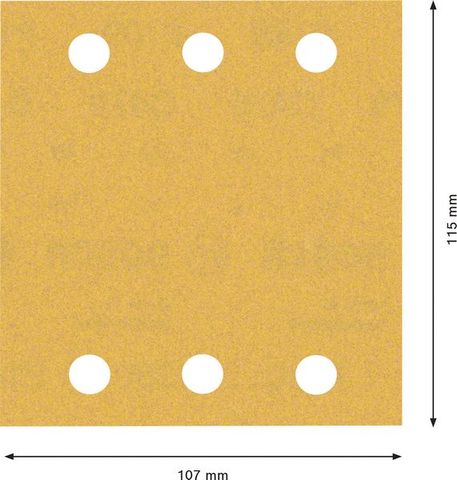Expert C470 Schleifpapier mit 6 Löchern für Schwingschleifer, 115 x 107 mm, G 180, 10-tlg.<br>