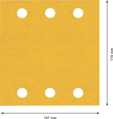 Expert C470 Schleifpapier mit 6 Löchern für Schwingschleifer, 115 x 107 mm, G 240, 10-tlg.<br>