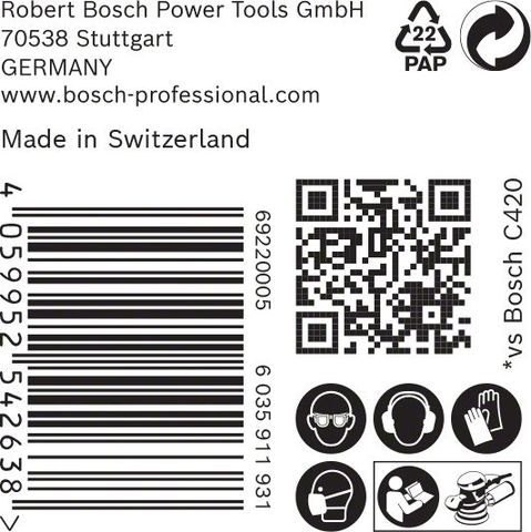 Expert C470 Schleifpapier mit 6 Löchern für Exzenterschleifer, 150 mm, G 400, 50-tlg.<br>