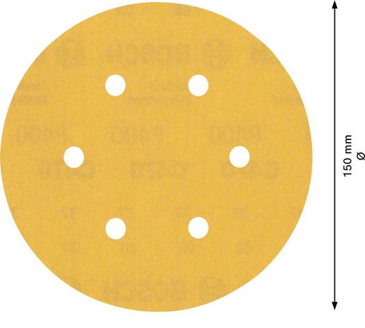 Expert C470 Schleifpapier mit 6 Löchern für Exzenterschleifer, 150 mm, G 400, 50-tlg.<br>