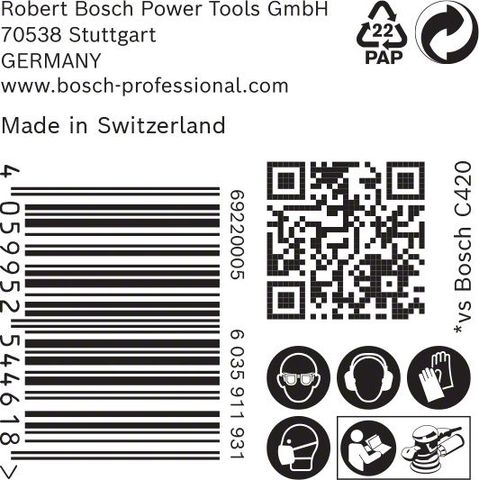 Expert C470 Schleifpapier mit 6 Löchern für Exzenterschleifer, 150 mm, G 220, 50-tlg.<br>