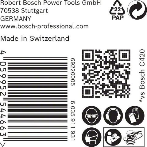 Expert C470 Schleifpapier Mehrloch für Exzenterschleifer, 125 mm, G 120, 50-tlg.<br>