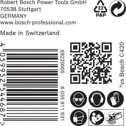 Expert C470 Schleifpapier Mehrloch für Exzenterschleifer, 125 mm, G 180, 50-tlg.<br>