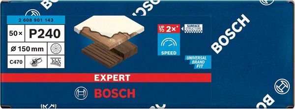 Expert C470 Schleifpapier Mehrloch für Exzenterschleifer, 150 mm, G 240, 50-tlg.<br>