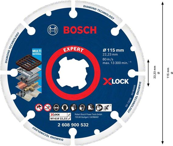 Expert Diamond Metal Wheel X-LOCK Trennscheibe, 115 x 22,23 mm<br>