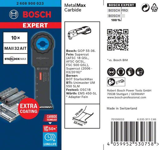 Expert MetalMax MAII 32 AIT Blatt für Multifunktionswerkzeuge, 70 x 32 mm, 10 Stück<br>