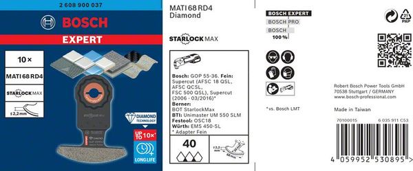 Expert Corner Blade MATI 68 RD4 Blatt für Multifunktionswerkzeuge, 68 x 30 mm, 10-tlg.<br>