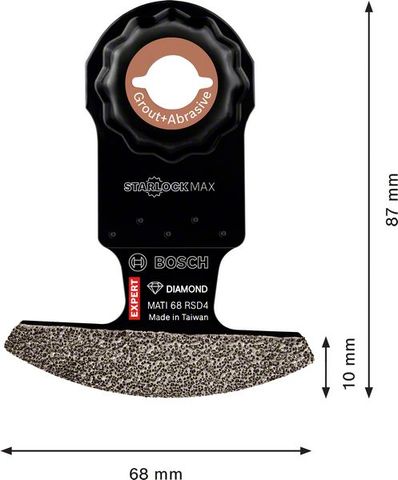 Expert Corner Blade MATI 68 RD4 Blatt für Multifunktionswerkzeuge, 68 x 10 mm<br>