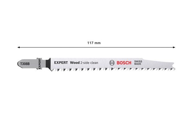Expert `Wood 2-side clean- T 308 B Stichsägeblatt, 3 Stück<br>