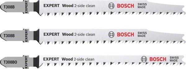 Expert `Wood 2-side clean` Stichsägeblatt-Set, 3-tlg., T308B/BO<br>