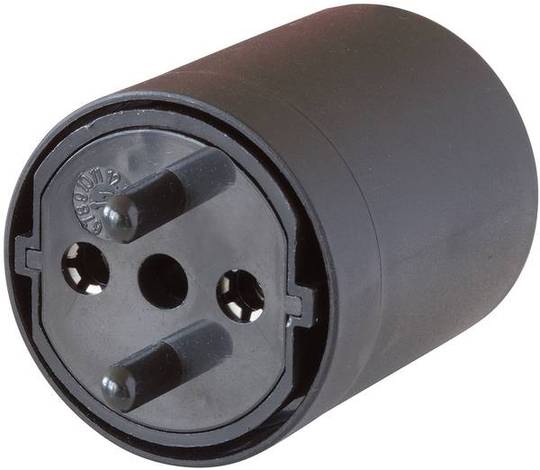 brennenstuhl Adapter Fix schwarz DE auf CH 230V 2-polig T11 auf Schuko-Stecker mit Buchse<br>