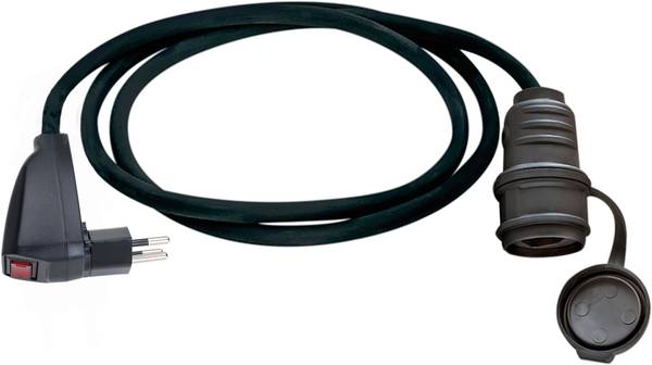 brennenstuhl Adapterleitung mit T23-Kupplung, T12 Stecker mit Reset-Schalter 10A/230V, integrierter Thermoschalter, 1,5m H05VV-F<br>