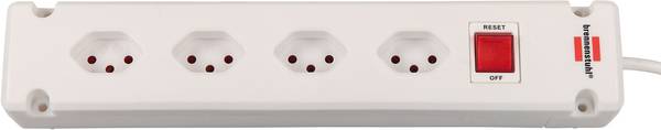 brennenstuhl Bremounta Steckdosenleiste 4-fach weiss 3m H05VV-F, 3G1,0 mit Schalter *CH*<br>