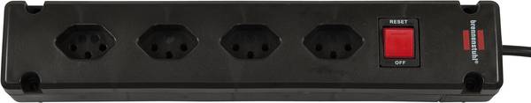 brennenstuhl Bremounta Steckdosenleiste 4fach schwarz 3m H05VV-F, 3G1,0 mit Schalter *CH*<br>