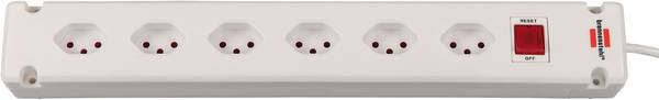 brennenstuhl Bremounta Steckdosenleiste 6-fach weiss 3m H05VV-F, 3G1,0 mit Schalter *CH*<br>