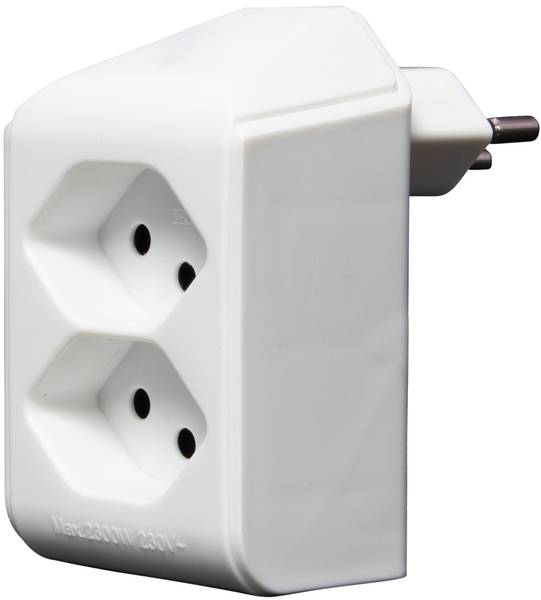 brennenstuhl cleverLINE Abzweigstecker 2-fach weiss, drehbar bis 300° ohne Aufhänger *CH*<br>